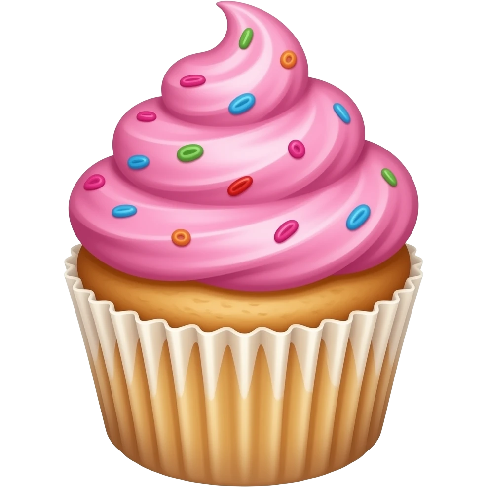 Cupcake with pink icing emoji