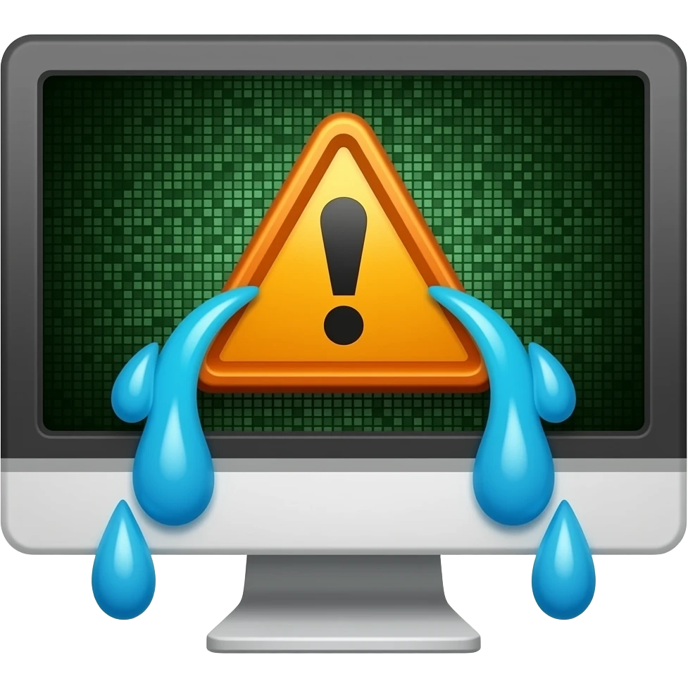 A computer  crying reason he got hacked emoji