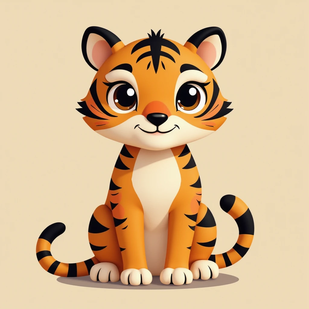 Flat design style tiger emoji