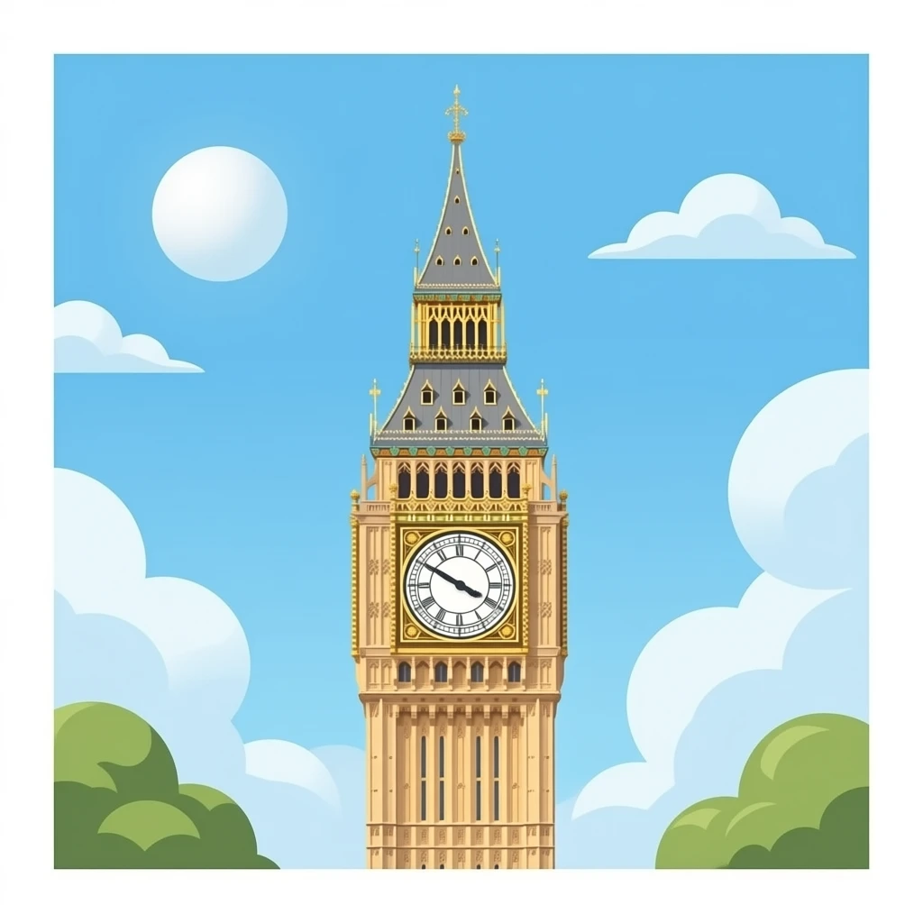 Big Ben clock tower, isolated, centered, no background, champagne gold clock details, soft blush stone tones, romantic luxury London aesthetic emoji