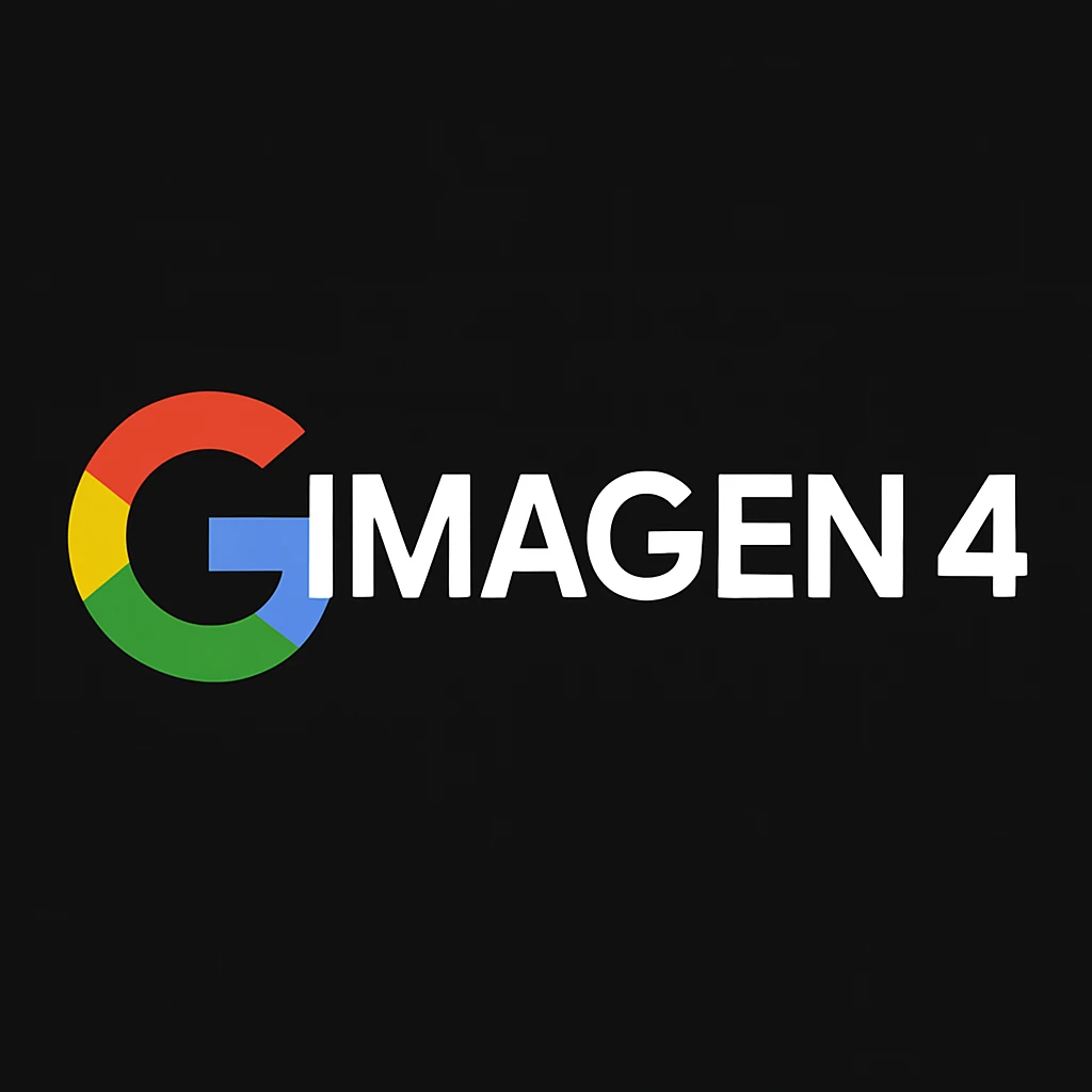 make golo of "IMAGEN 4" with googles G, black background emoji