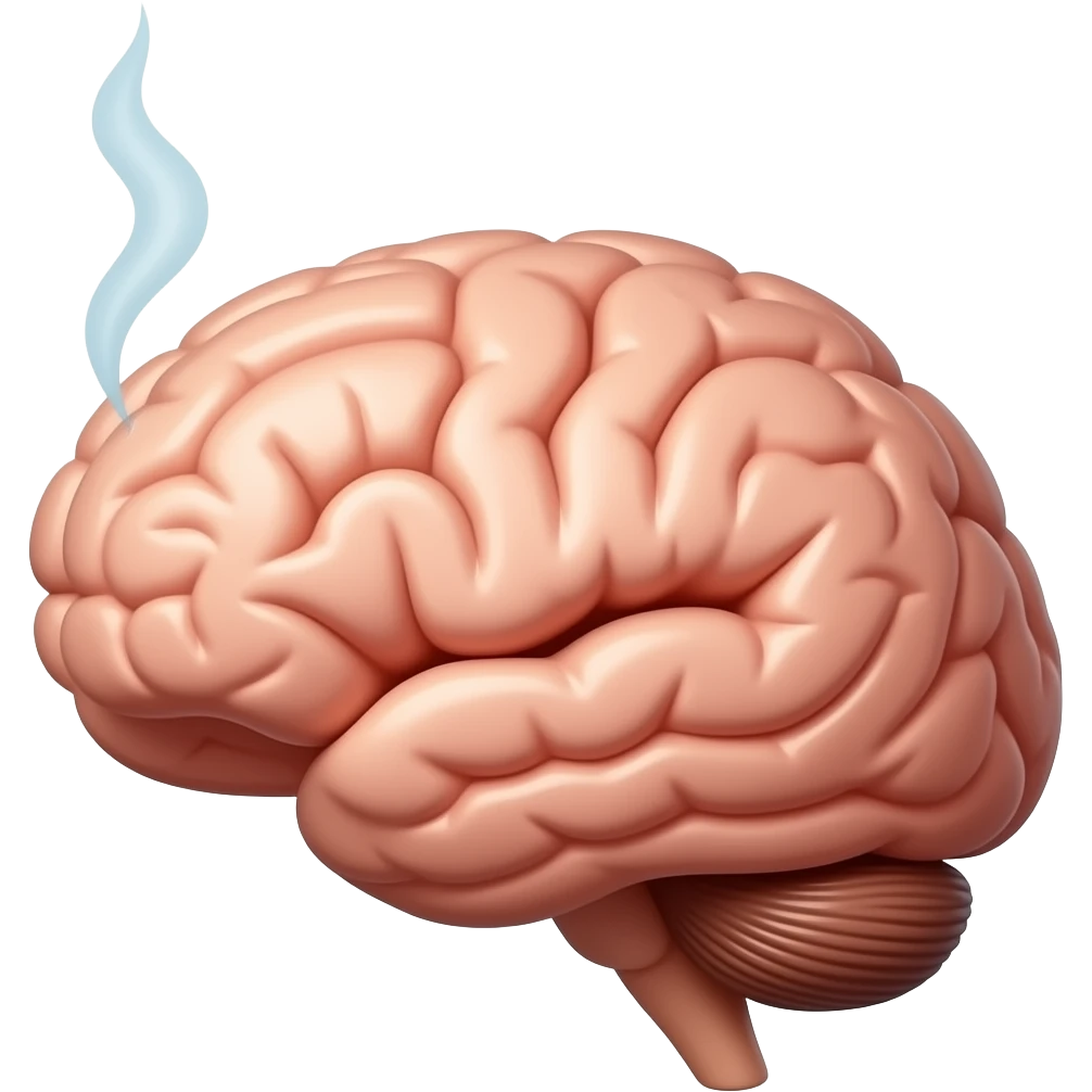 BRAIN WITH STEAM LIKE ITS HARD WORKING emoji