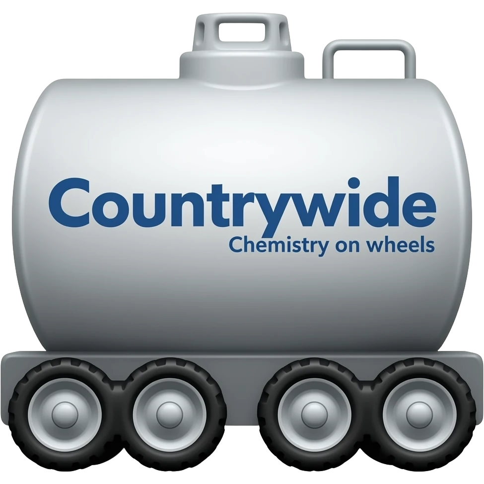 On the main tank correct the partially visible logo. The name in bigger font is Countrywide and below it the slogan is Chemistry on wheels emoji