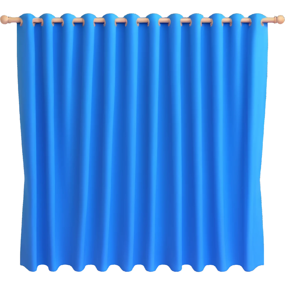 simple noren curtain, 3D icon style, blue color, dimensional, transparent background emoji
