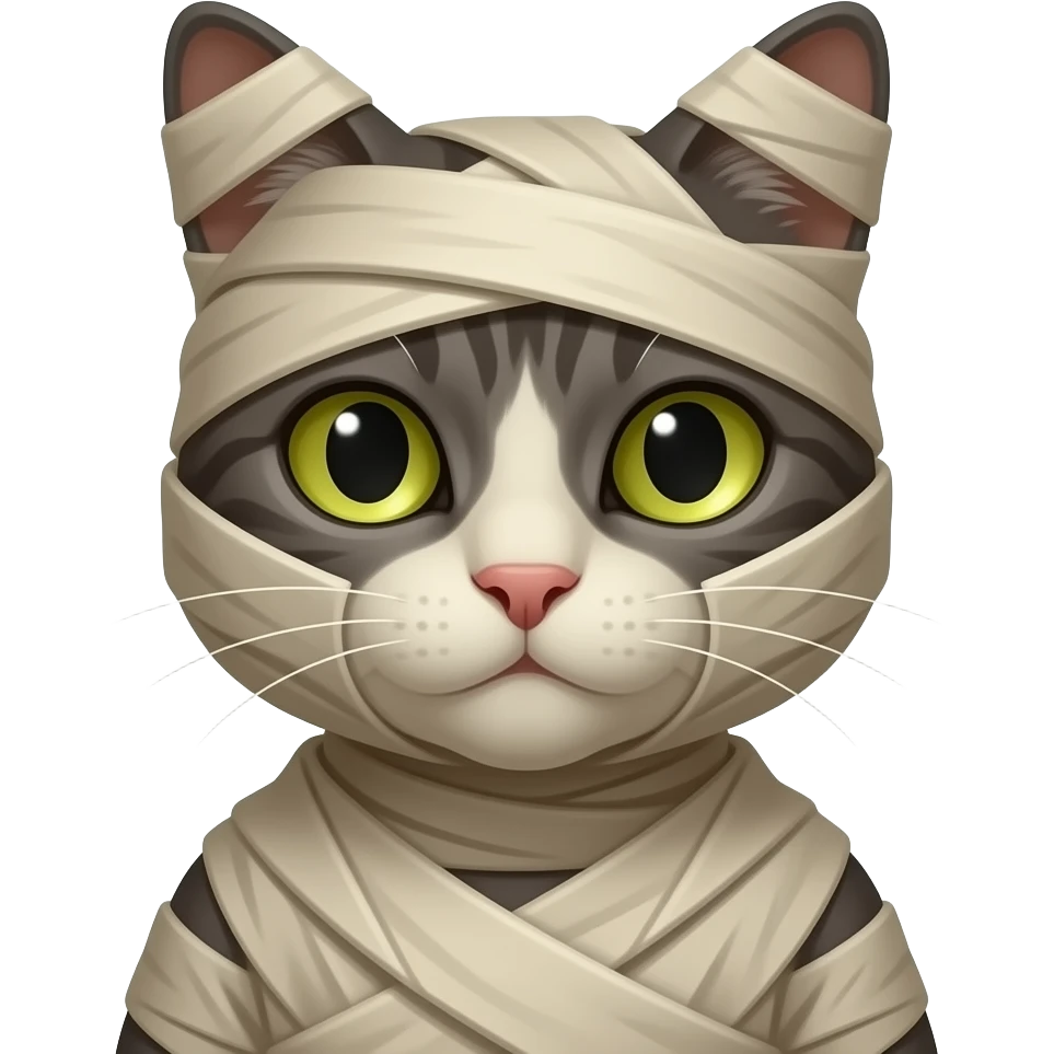 mummified wrapped up cat anthro emoji