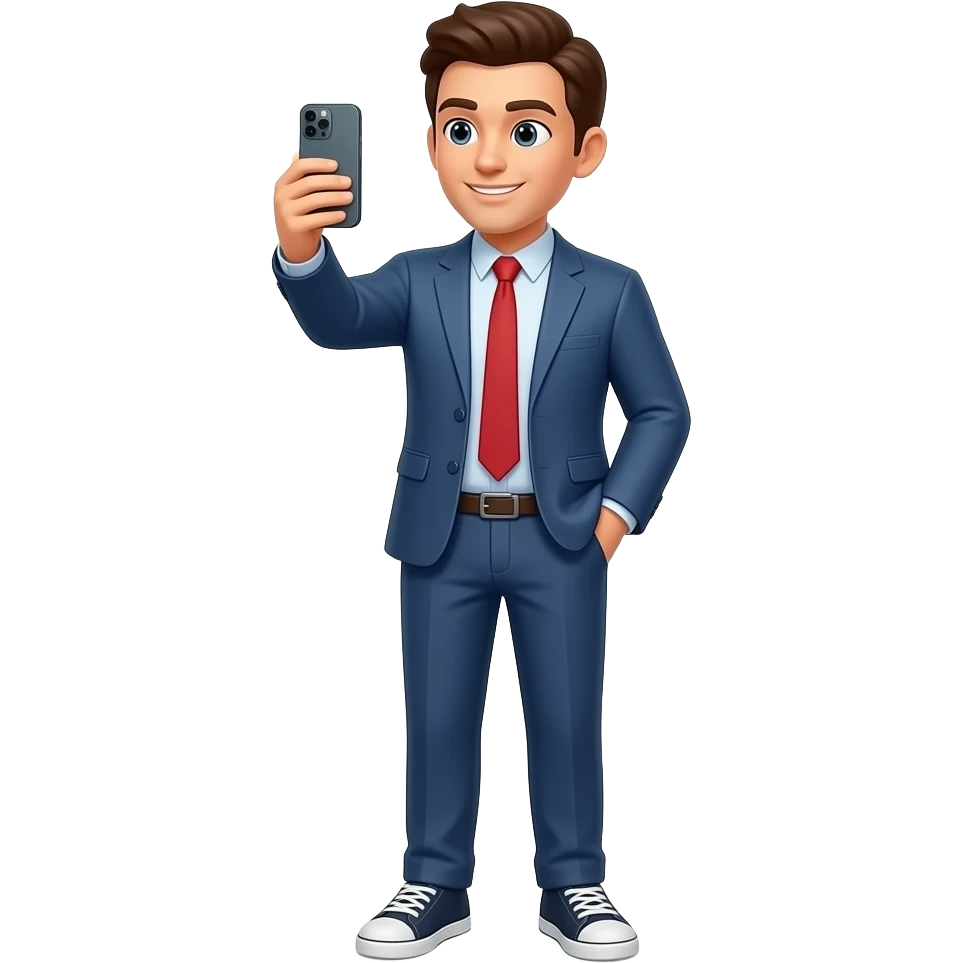 create a person taking a selfie with an iphone emoji