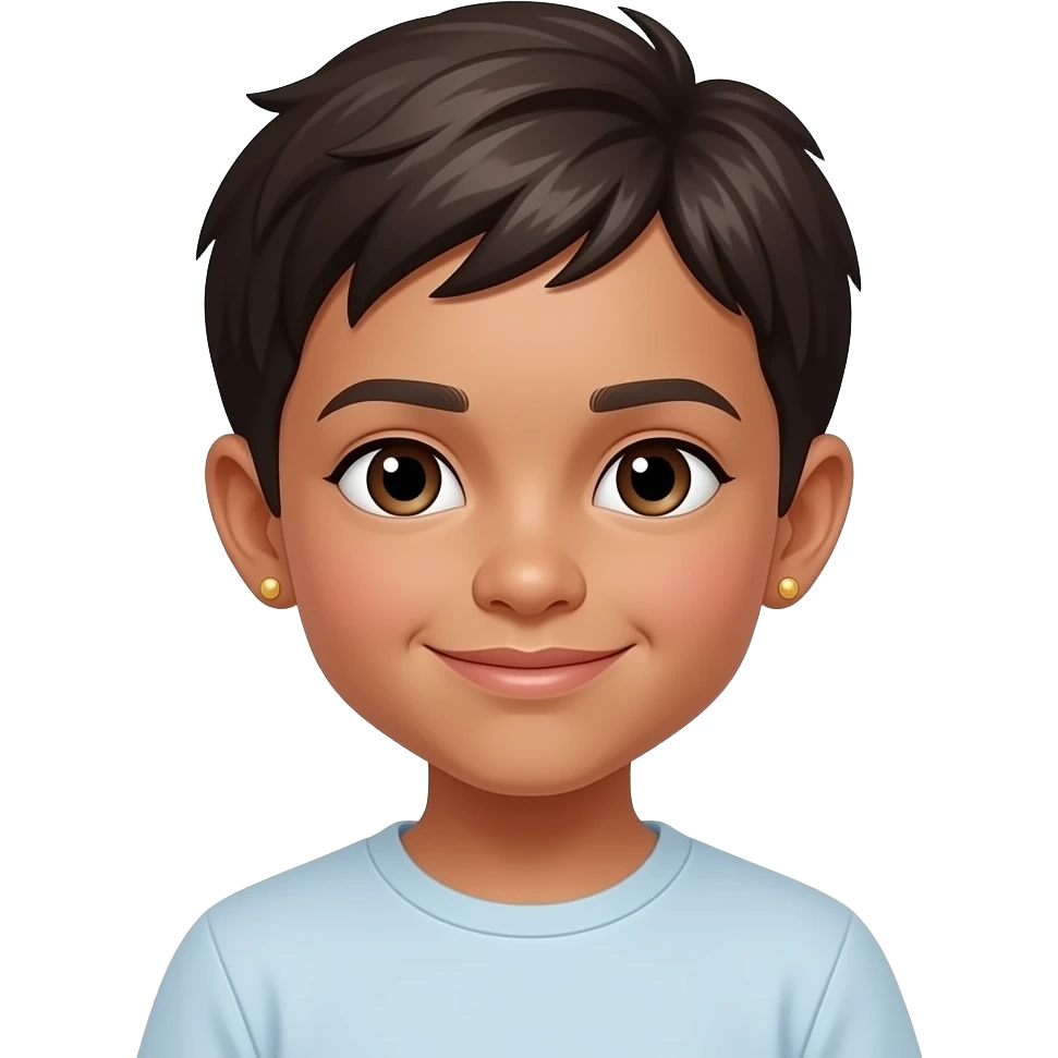 eight year old lightskin small gold stud earrings emoji