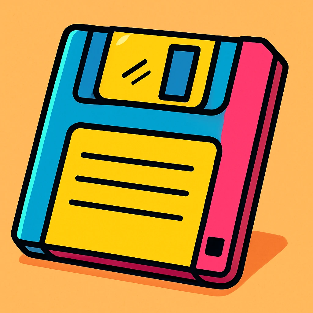 computer disk, vibrant toon style emoji