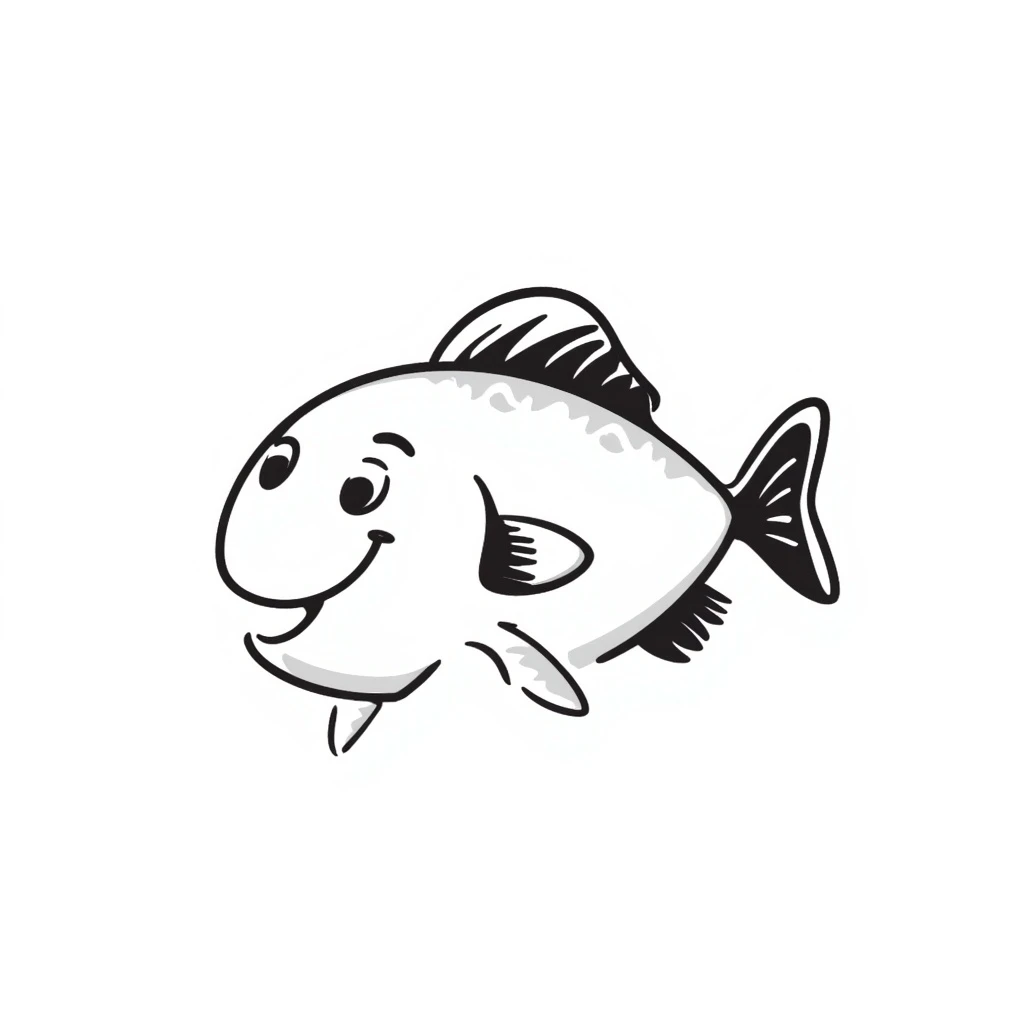 fish, hand drawn doodle style emoji
