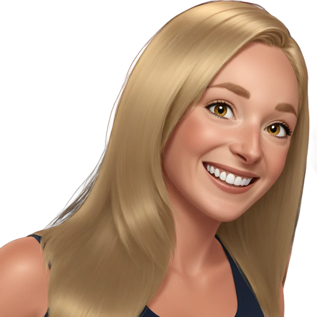 smiling blonde girl portrait emoji