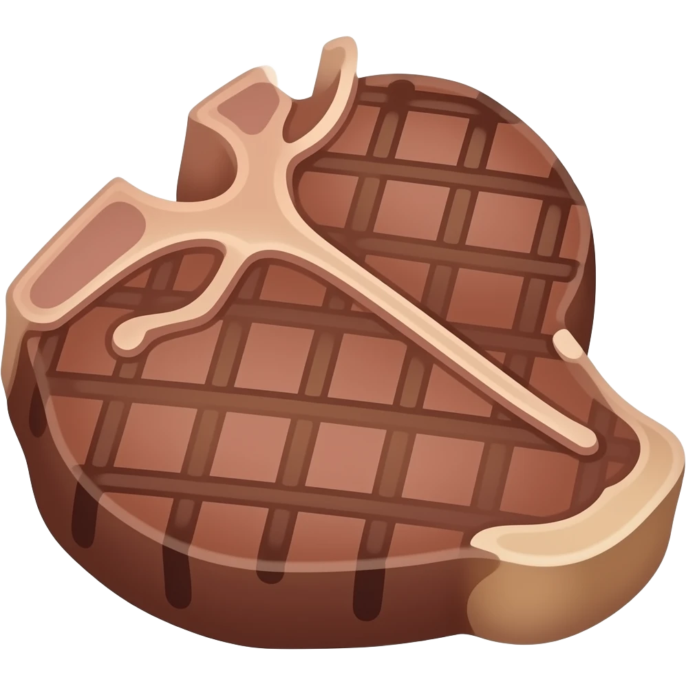 a piece of grilled ribeye steak, no need plate or dish, just steak emoji