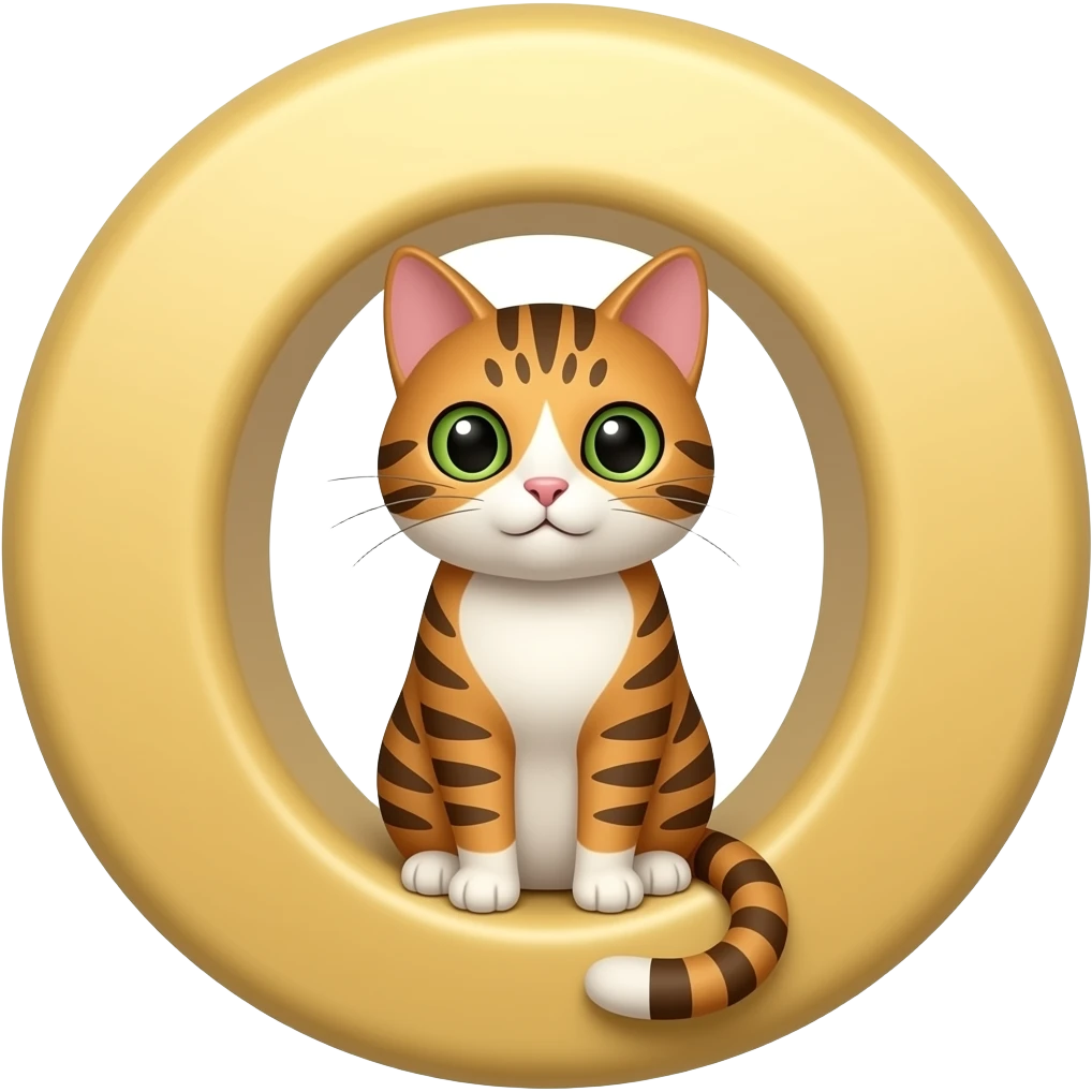 Letra O com um gato emoji