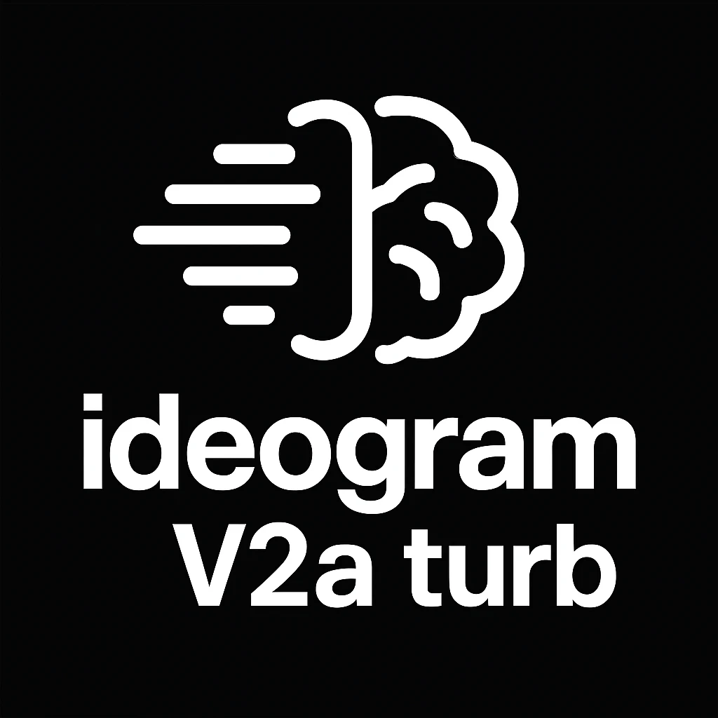 recreate this logo with text of "ideogram V2a turb", MAKE IT FIT IN SQAURE  emoji