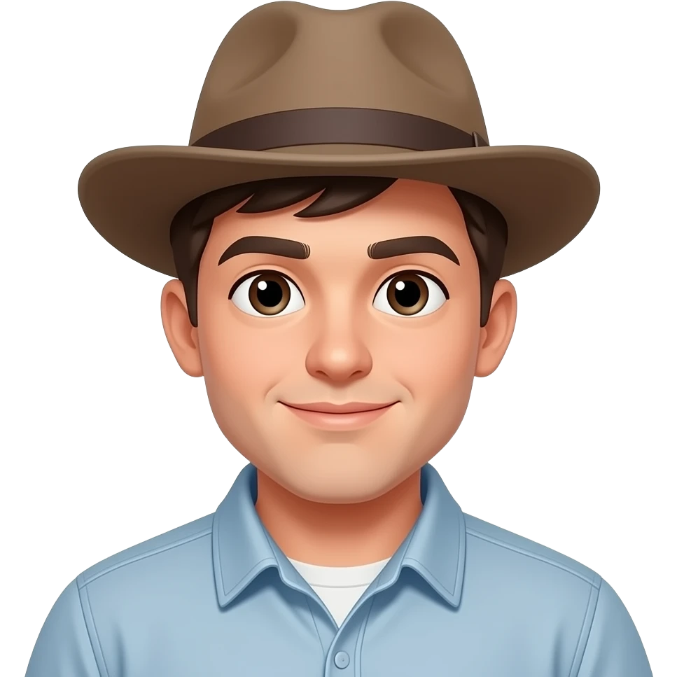 SMALL EYES、FAT BODY，戴帽子的男生 emoji