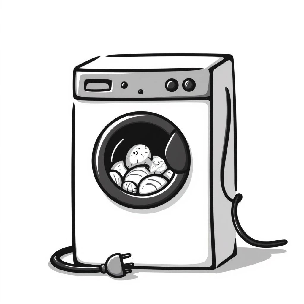 front-loading washing machine with clothes inside emoji