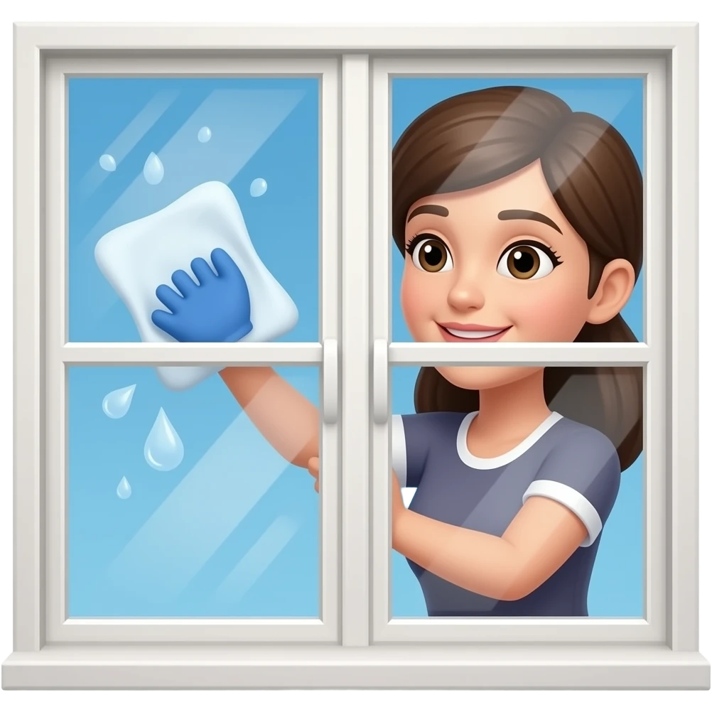 Woman cleaning windows emoji