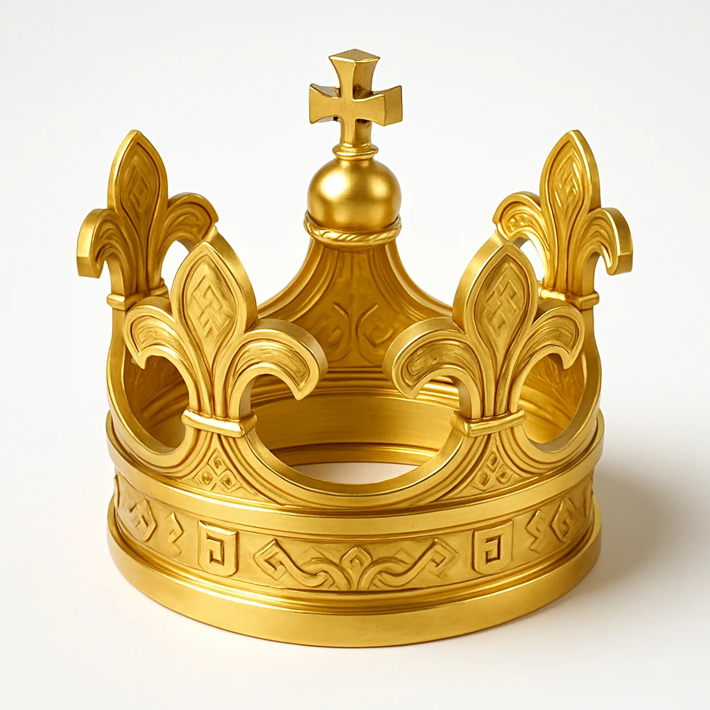 a gold crown, ornate emoji