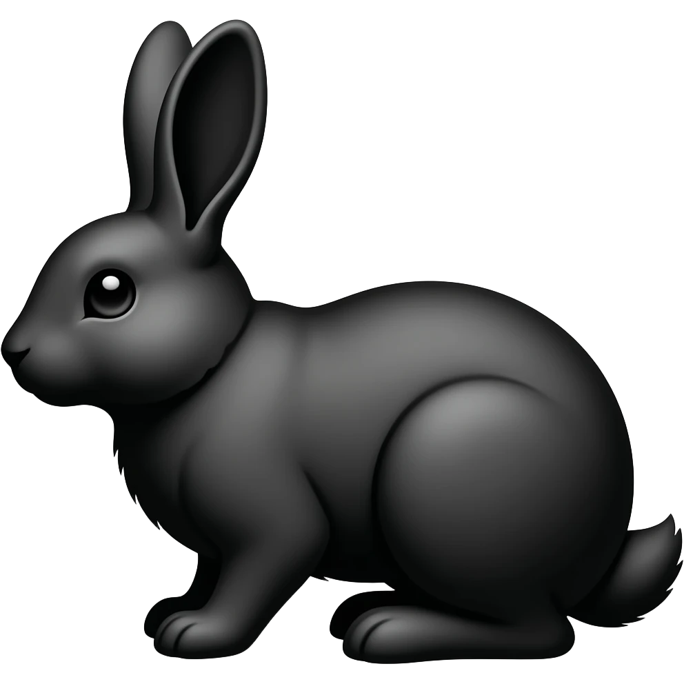 black silhouette of rabbit emoji
