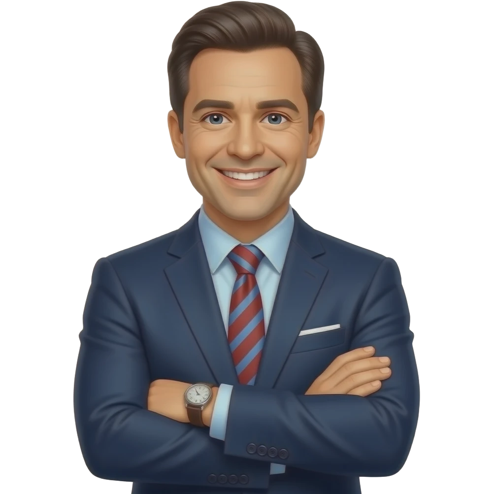 Ben Shapiro smiling confidently While crossing his arms emoji