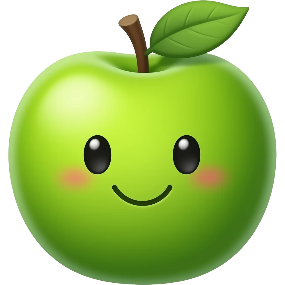 Kawaii la fruta ayale verde emoji