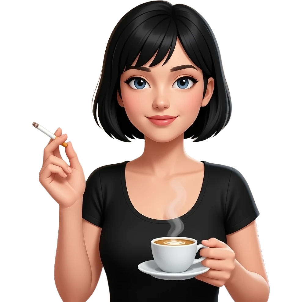 espresso + cigarette + woman emoji