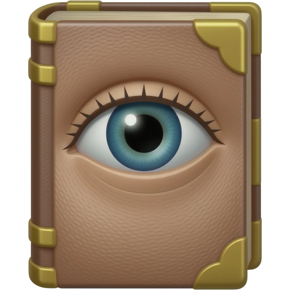 Spell book with eye made of skin emoji