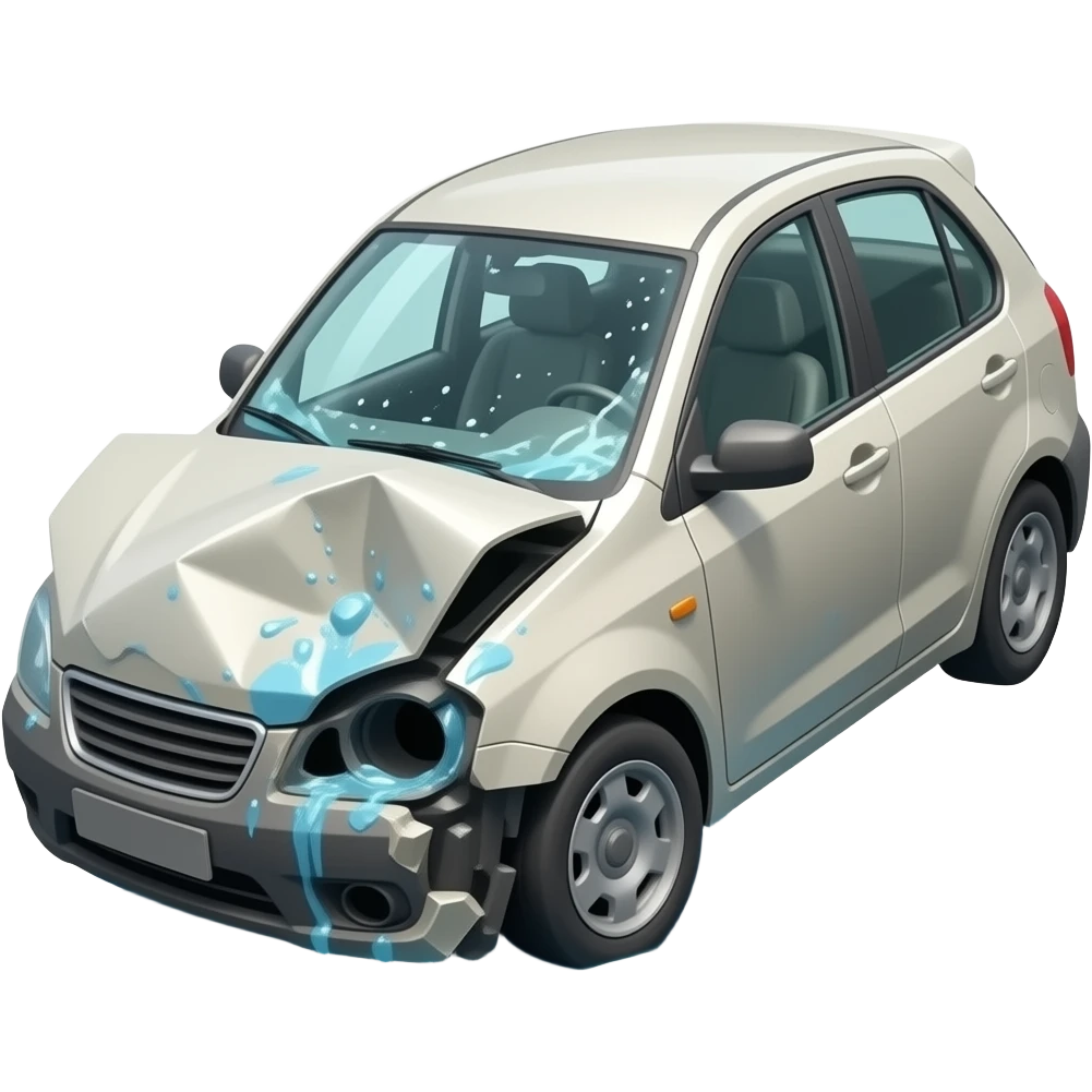 abandoned crashed car emoji