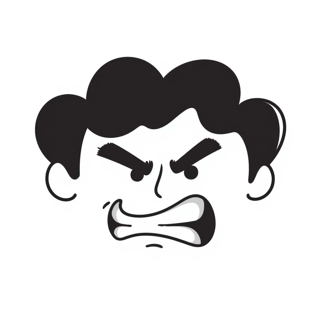 angry face hand drawn doodle style emoji