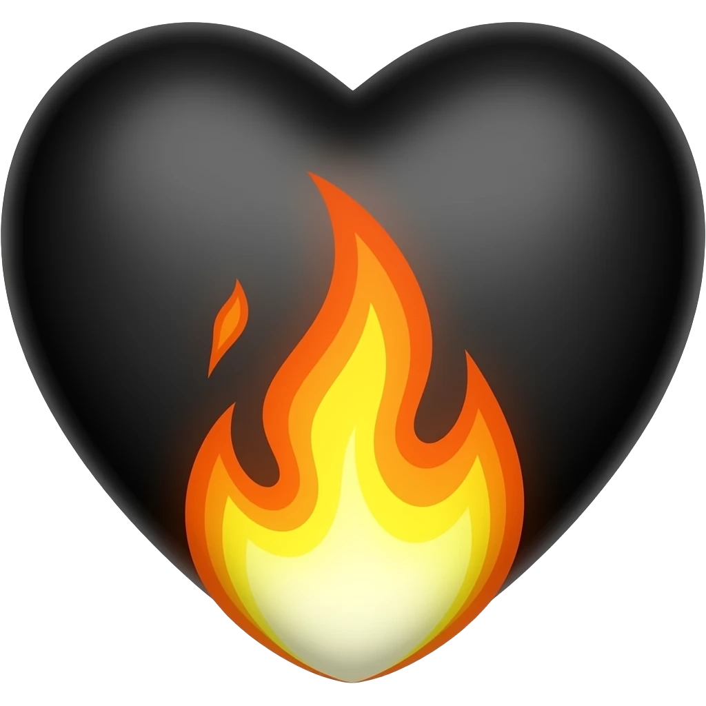 Black heart with fire emoji emoji