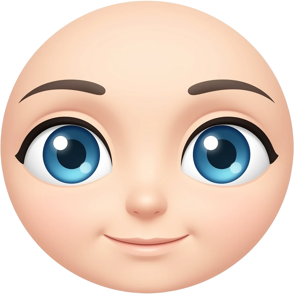 Blue anime eyes without eyebrows emoji