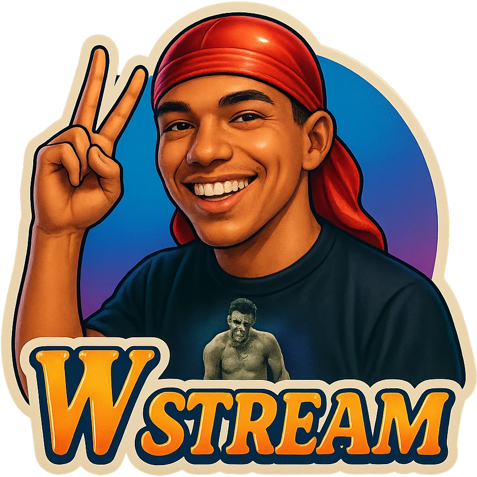 Make him Smiling 
woo Finger signak
Change His durag To Red
Add the words W Stream emoji
