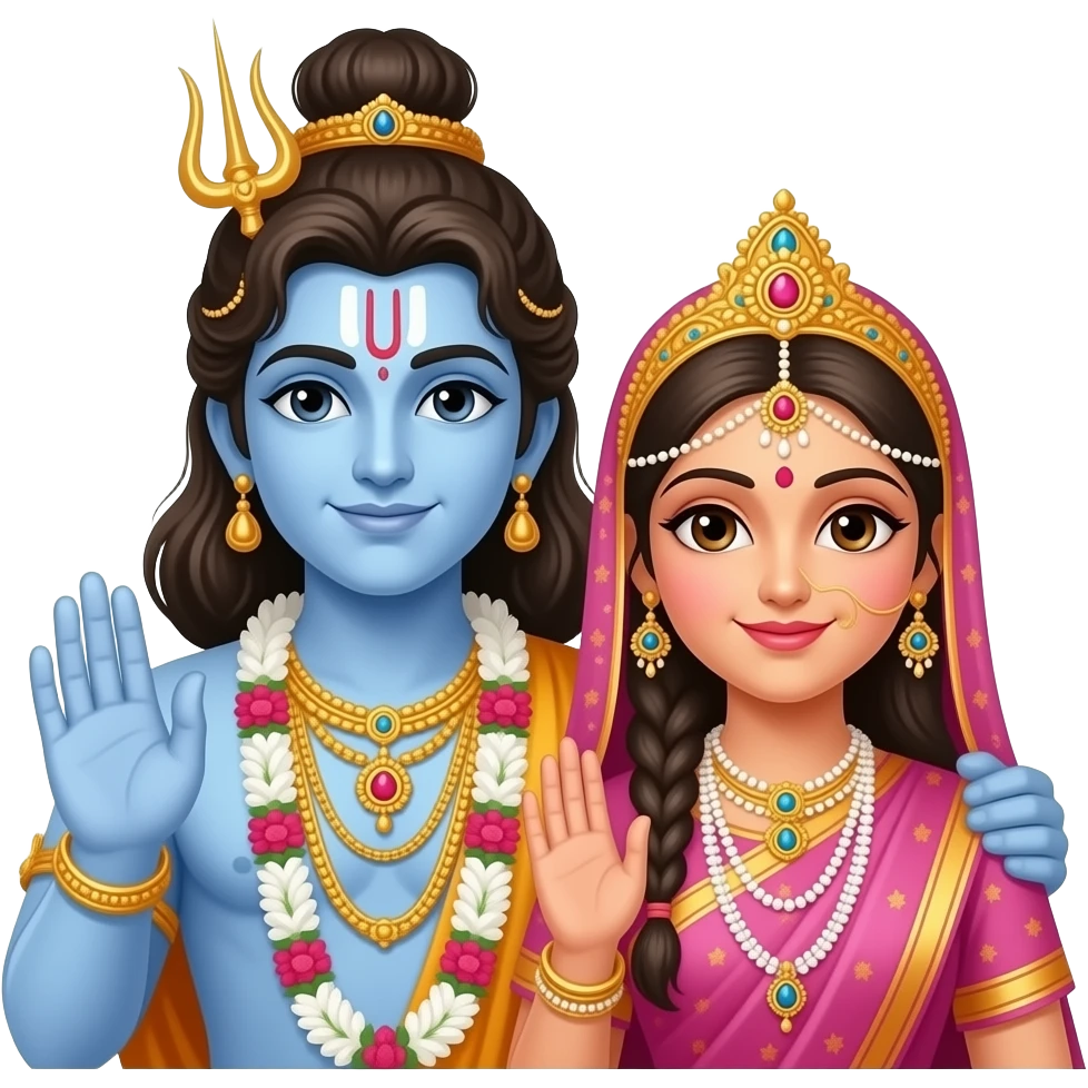 Krishna God ji with radha in Vrindavan emoji