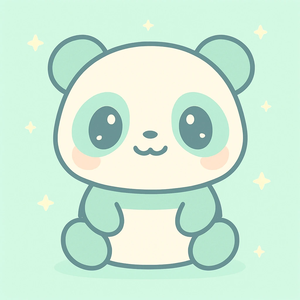 cute panda kawaii cartoon style emoji