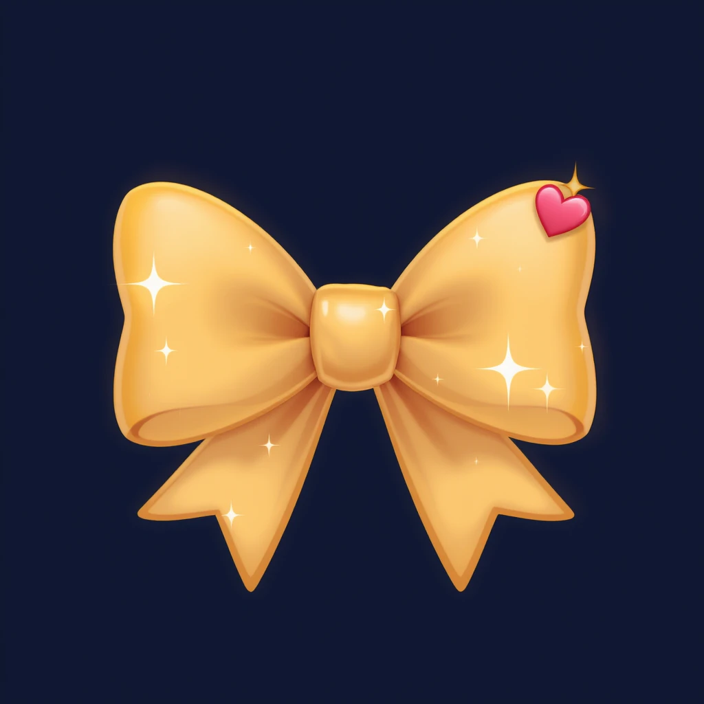 bow emoji, cute and shiny, with a heart accent, no background emoji