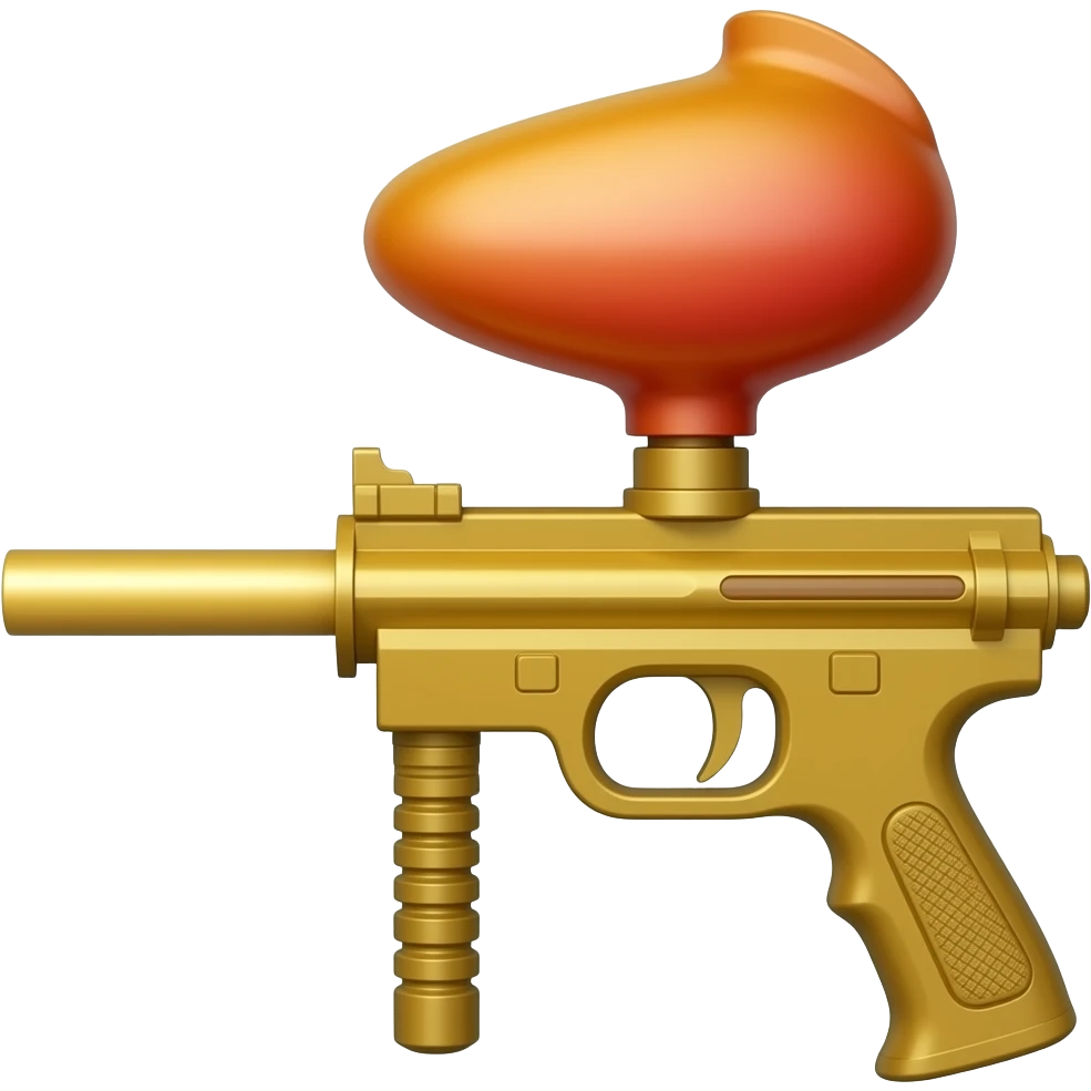 Yellow and red paint ball emoji