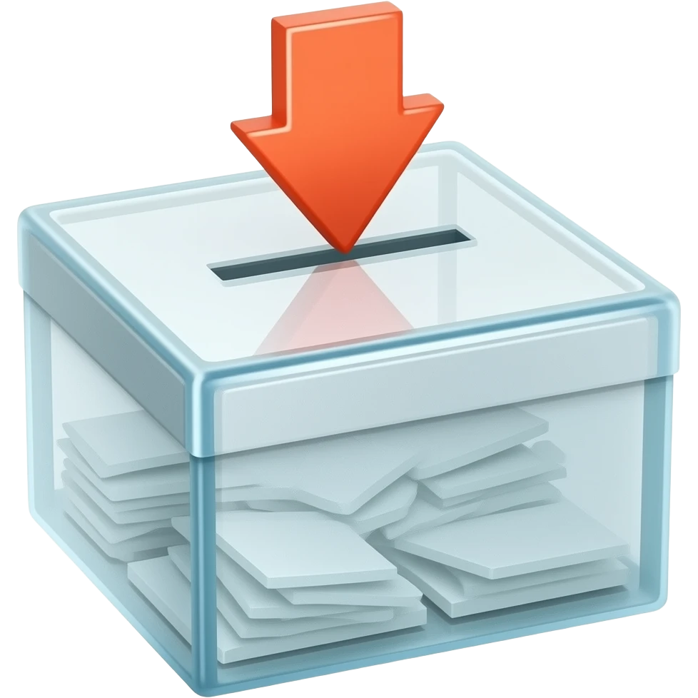 create a box with downward arrow at the top, like a ballot box cartooned emoji