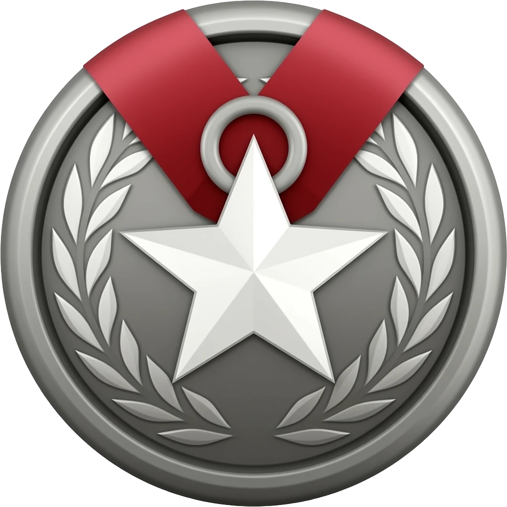 black and red medal emoji