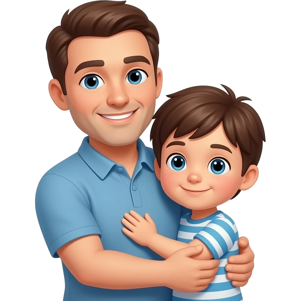 Dad is hugging with a kid emoji