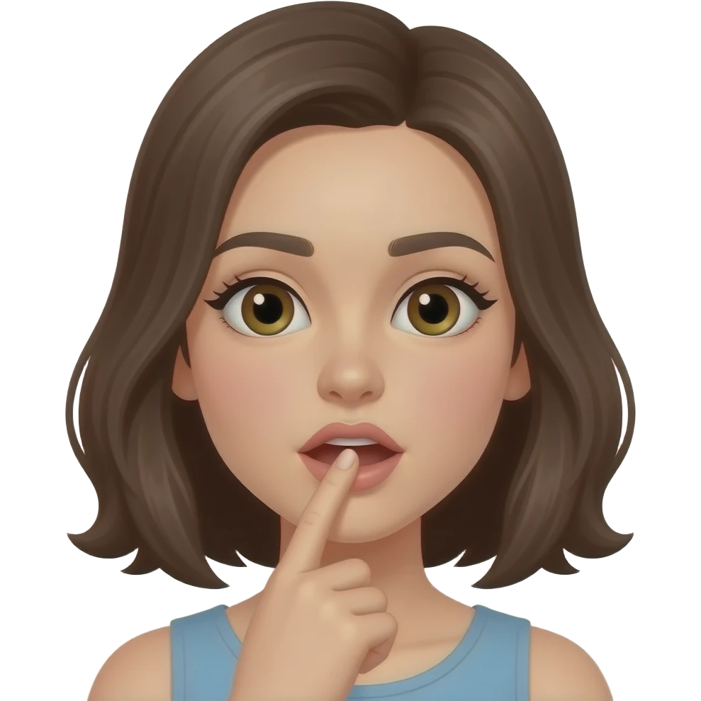 Girl Pussy shape finger down emoji