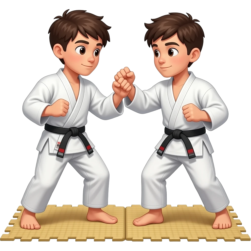 Judo dos varones juveniles  peleando emoji