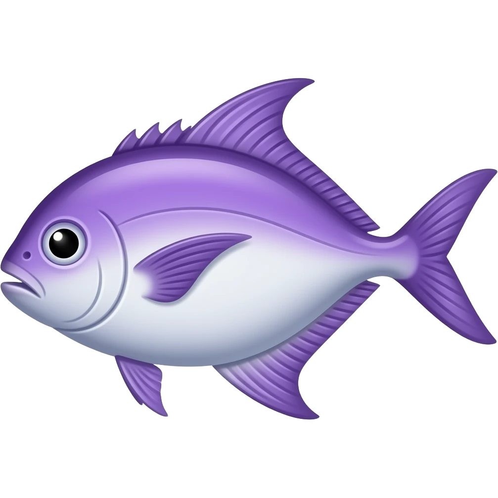 pomfret fish in full purple color emoji