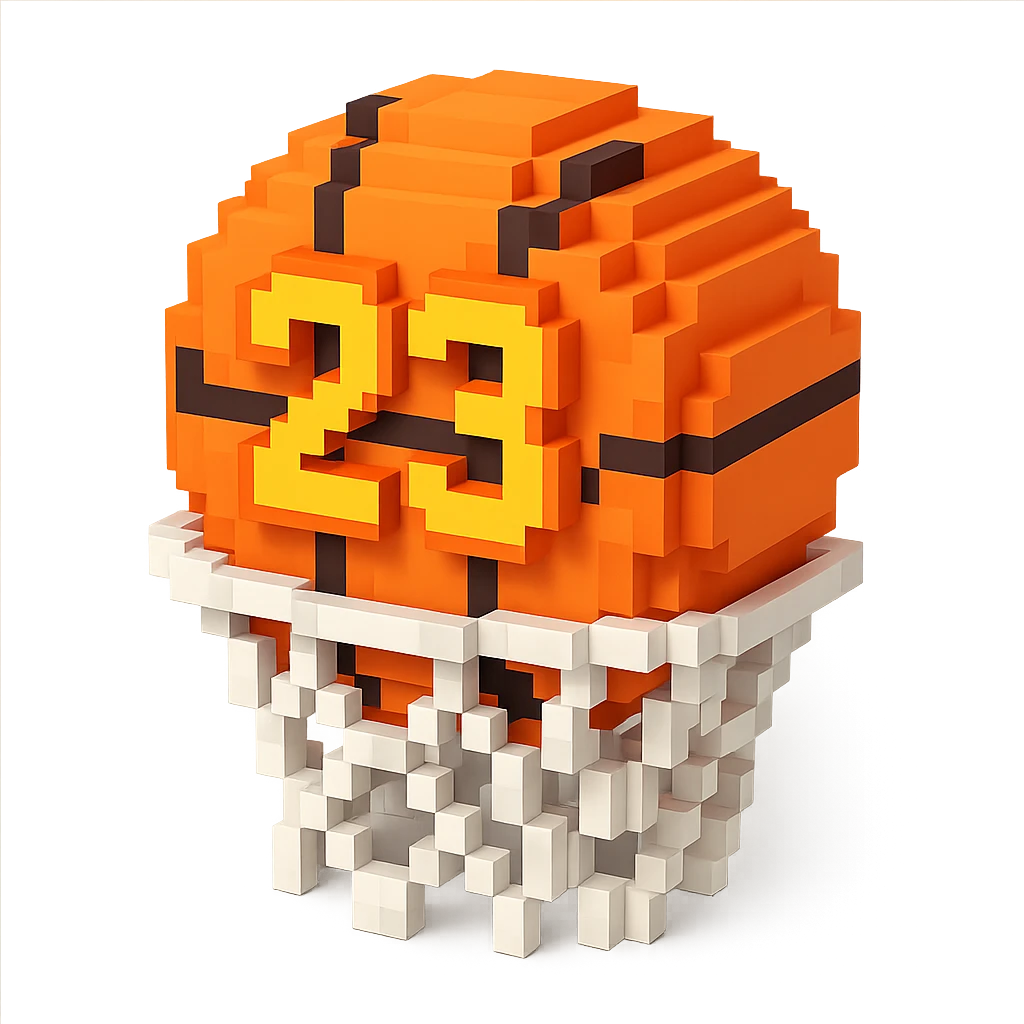 баскетбольный мяч с надписью "23" в сетке, no background emoji