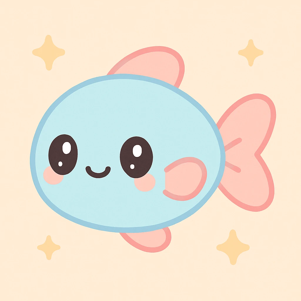 cute fish, kawaii style emoji