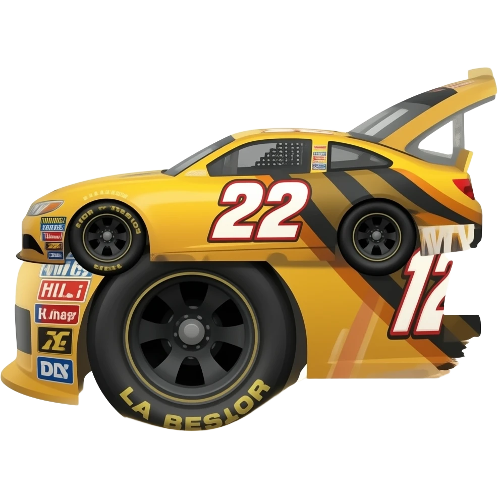 Yellow Stock car side view template(nascar car) emoji