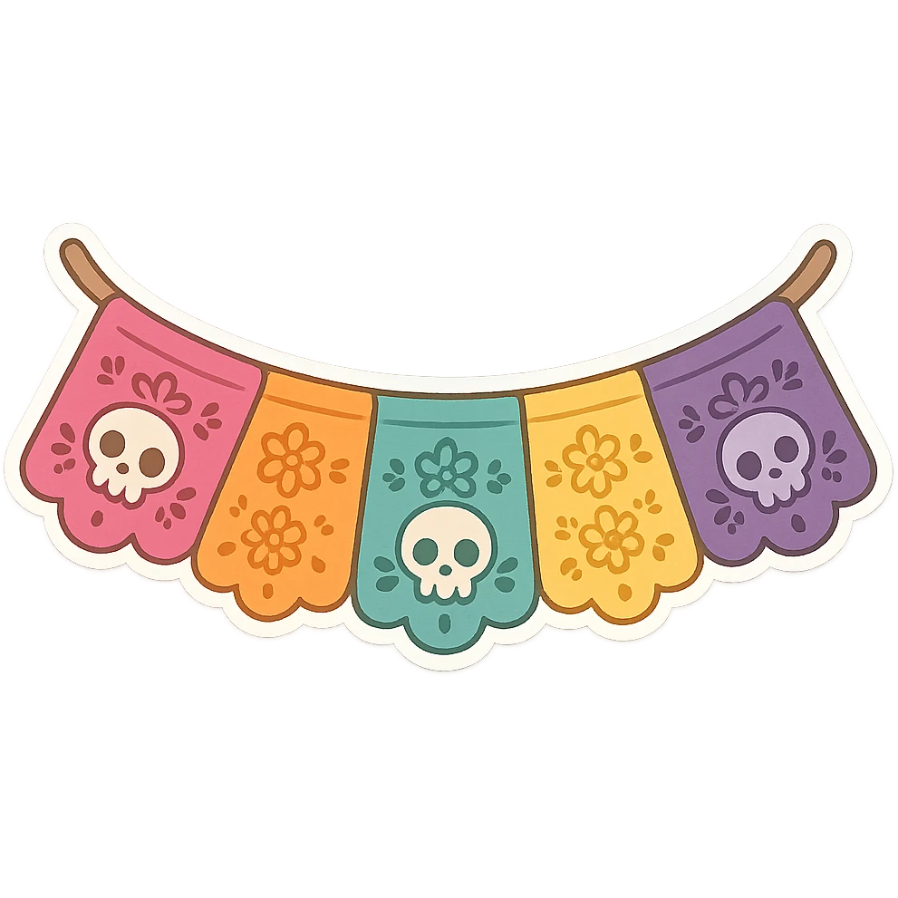 一串墨西哥亡灵节的彩旗 emoji