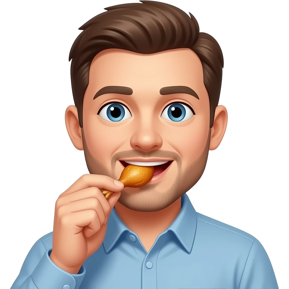 Hombre comiendo pollo emoji