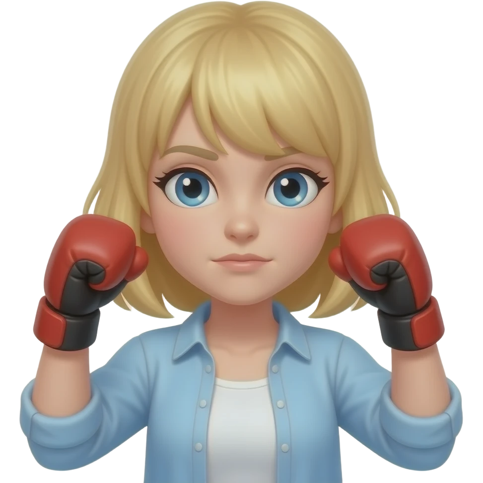 White girl blonde fighting emoji