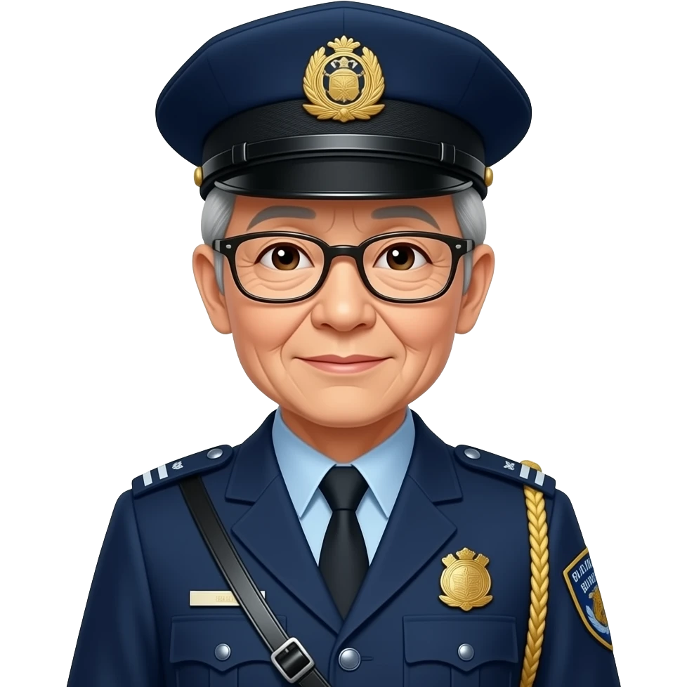 japan grandma  Inspector wearing a japan uniform dress emoji
