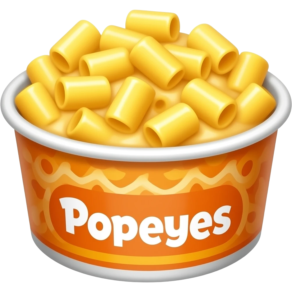 Baked Mac and cheese in a Popeyes container emoji