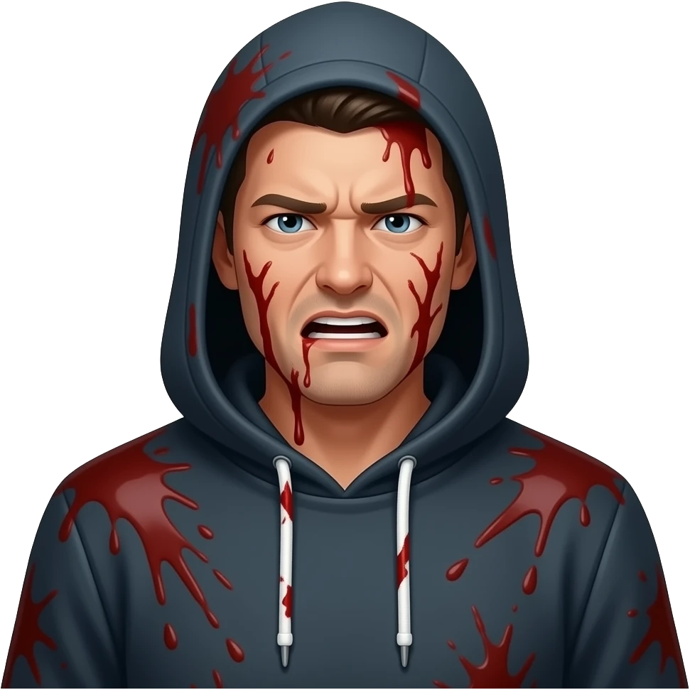 This man have on Blood emoji